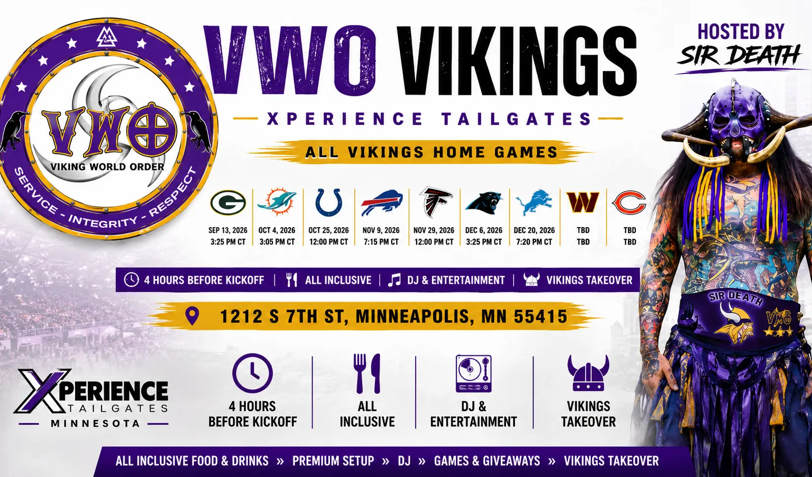 VWO Vikings Tailgate — Indianapolis Colts